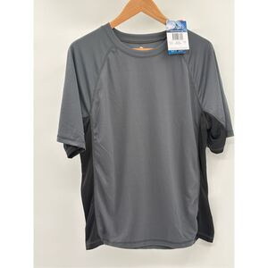 Kanu Surf Shirt Men Size Large Gray Black Swim Short Sleeve SPF 50 New‎